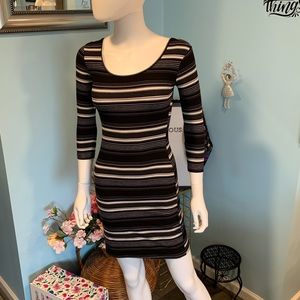 NWT! Black Grey and White Striped Dress🌸